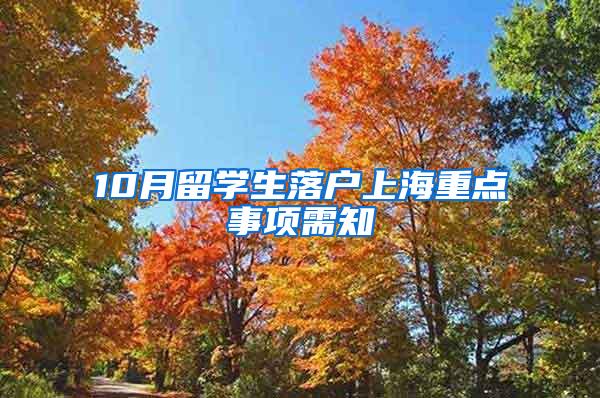 10月留学生落户上海重点事项需知