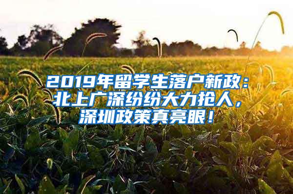 2019年留学生落户新政：北上广深纷纷大力抢人，深圳政策真亮眼！