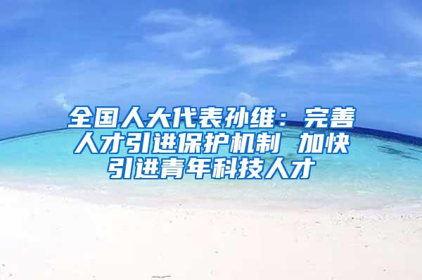 全国人大代表孙维：完善人才引进保护机制 加快引进青年科技人才