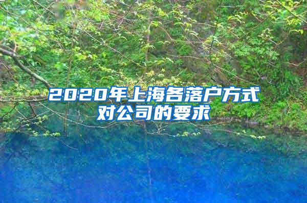 2020年上海各落户方式对公司的要求