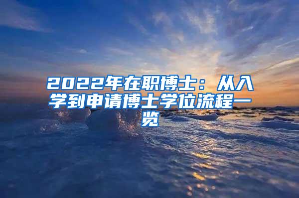 2022年在职博士：从入学到申请博士学位流程一览