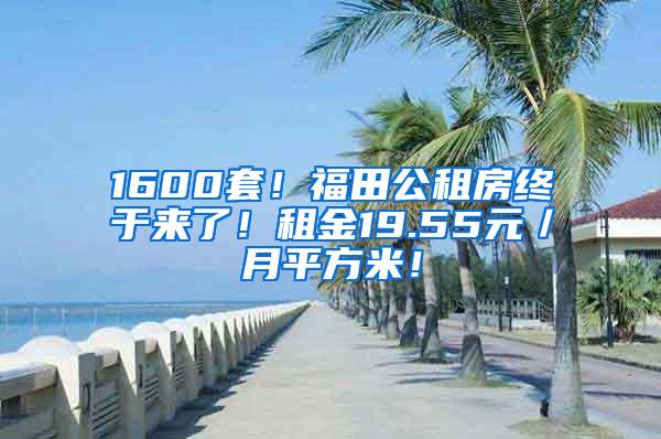 1600套！福田公租房终于来了！租金19.55元／月平方米！