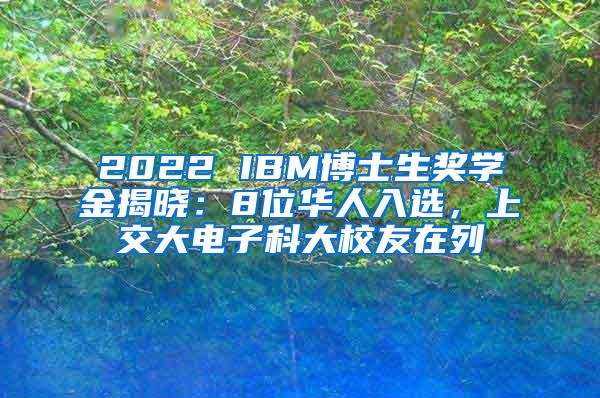 2022 IBM博士生奖学金揭晓：8位华人入选，上交大电子科大校友在列