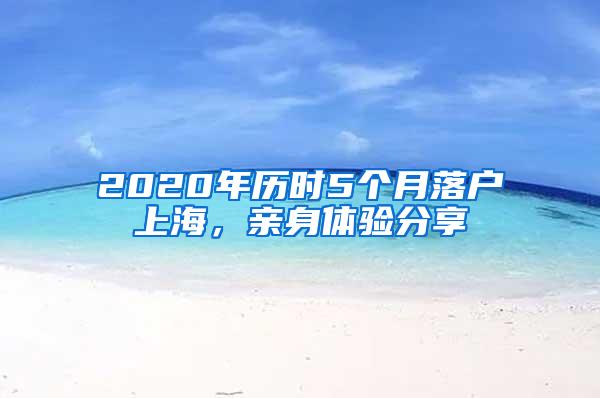 2020年历时5个月落户上海，亲身体验分享