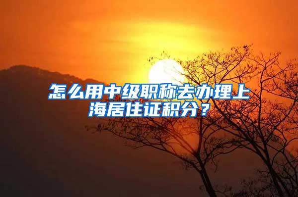 怎么用中级职称去办理上海居住证积分？