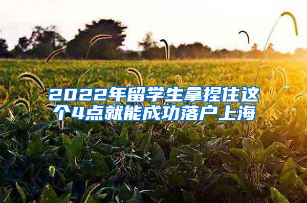 2022年留学生拿捏住这个4点就能成功落户上海