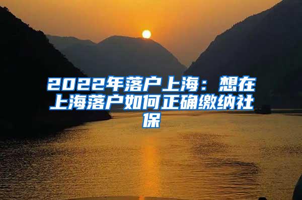 2022年落户上海：想在上海落户如何正确缴纳社保