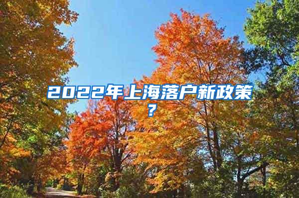 2022年上海落户新政策？