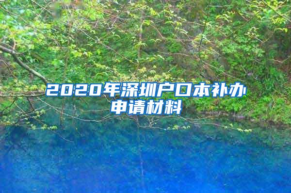 2020年深圳户口本补办申请材料