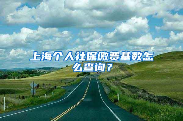 上海个人社保缴费基数怎么查询？