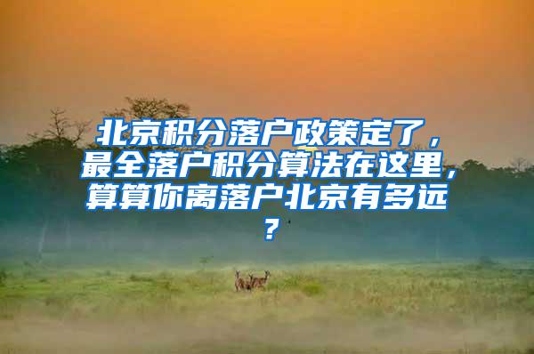 北京积分落户政策定了，最全落户积分算法在这里，算算你离落户北京有多远？