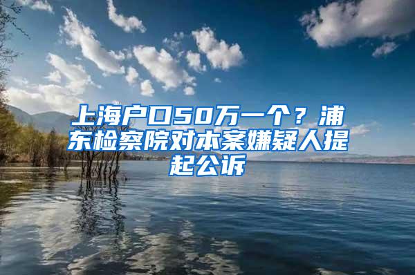 上海户口50万一个？浦东检察院对本案嫌疑人提起公诉