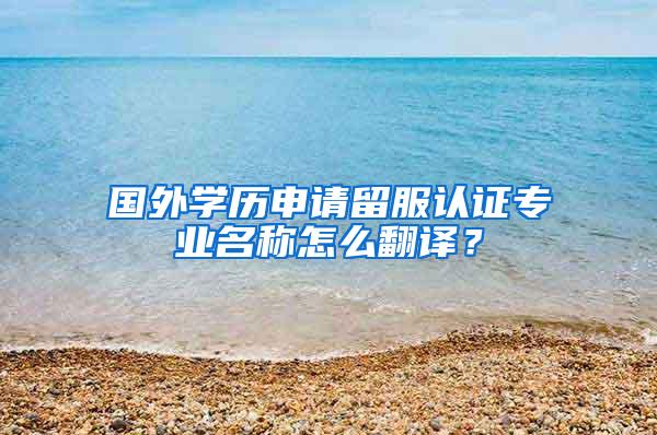 国外学历申请留服认证专业名称怎么翻译？