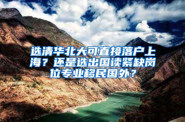 选清华北大可直接落户上海？还是选出国读紧缺岗位专业移民国外？