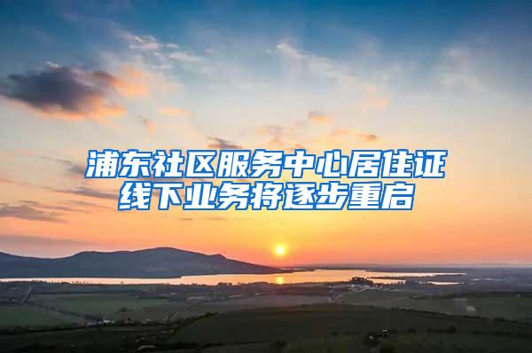 浦东社区服务中心居住证线下业务将逐步重启