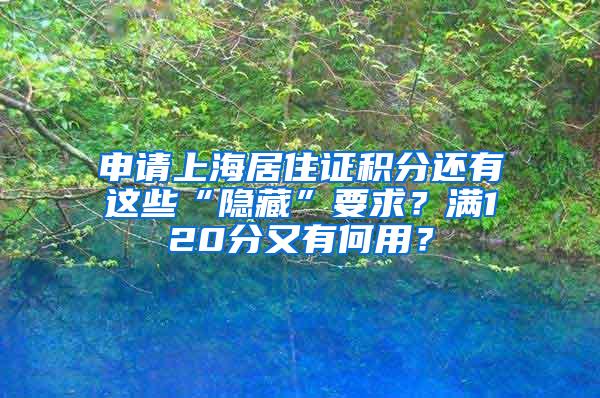 申请上海居住证积分还有这些“隐藏”要求？满120分又有何用？