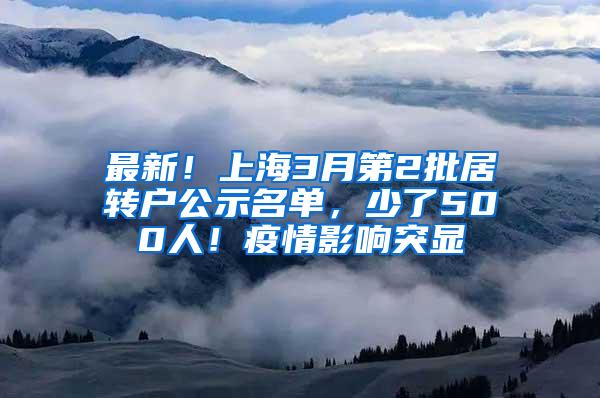 最新！上海3月第2批居转户公示名单，少了500人！疫情影响突显