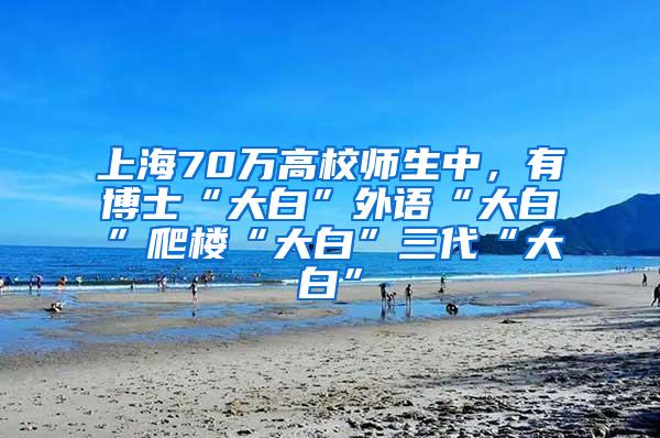 上海70万高校师生中，有博士“大白”外语“大白”爬楼“大白”三代“大白”