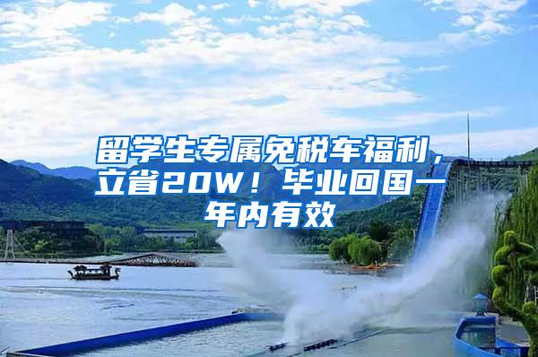 留学生专属免税车福利，立省20W！毕业回国一年内有效