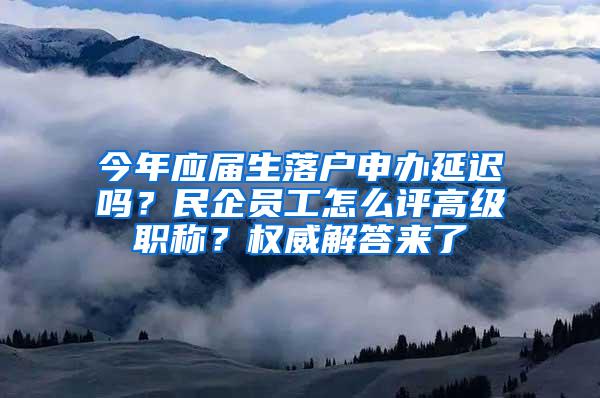 今年应届生落户申办延迟吗？民企员工怎么评高级职称？权威解答来了