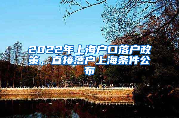 2022年上海户口落户政策，直接落户上海条件公布