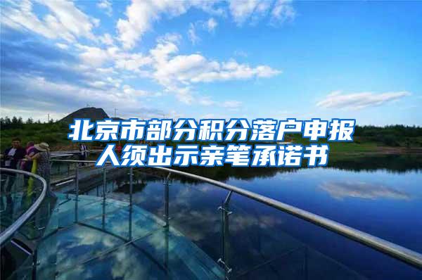 北京市部分积分落户申报人须出示亲笔承诺书