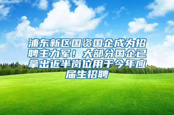 浦东新区国资国企成为招聘主力军！大部分国企已拿出近半岗位用于今年应届生招聘