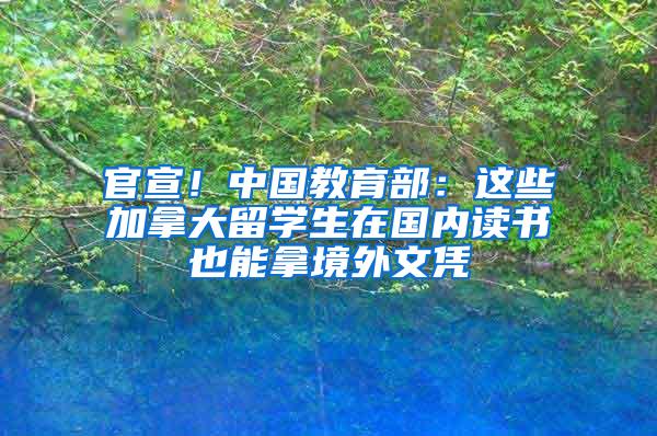 官宣！中国教育部：这些加拿大留学生在国内读书也能拿境外文凭