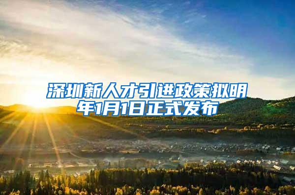 深圳新人才引进政策拟明年1月1日正式发布