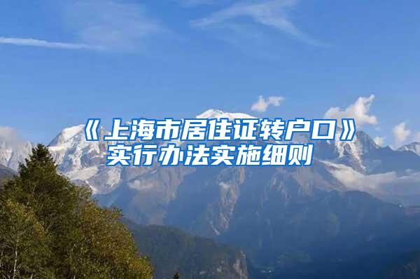 《上海市居住证转户口》实行办法实施细则