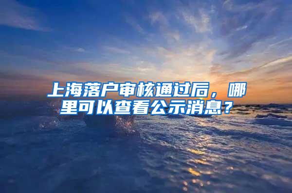 上海落户审核通过后，哪里可以查看公示消息？