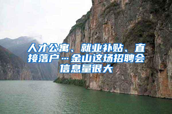 人才公寓、就业补贴、直接落户…金山这场招聘会信息量很大