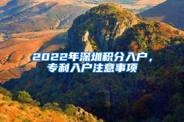 2022年深圳积分入户，专利入户注意事项