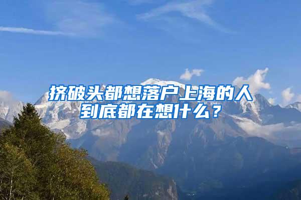 挤破头都想落户上海的人到底都在想什么？