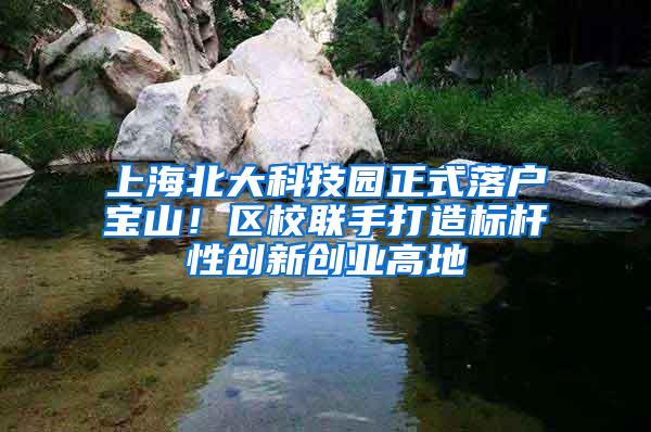 上海北大科技园正式落户宝山！区校联手打造标杆性创新创业高地