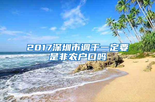 2017深圳市调干一定要是非农户口吗