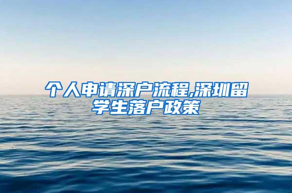 个人申请深户流程,深圳留学生落户政策