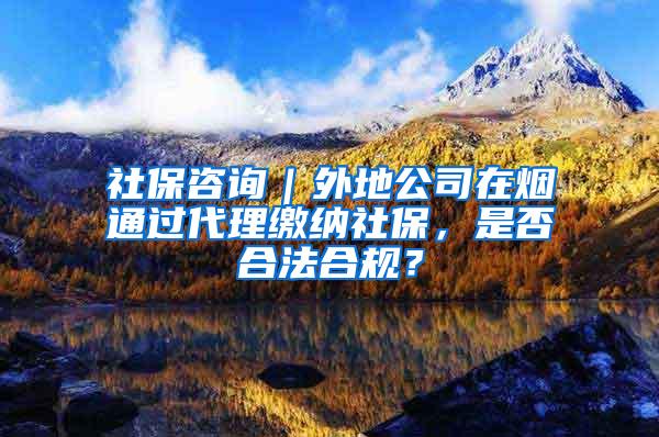 社保咨询｜外地公司在烟通过代理缴纳社保，是否合法合规？