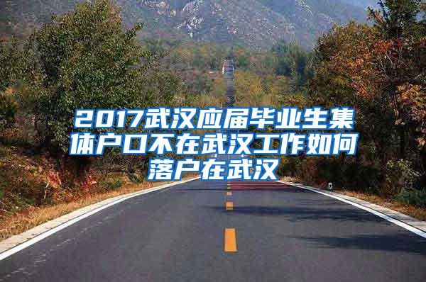 2017武汉应届毕业生集体户口不在武汉工作如何落户在武汉