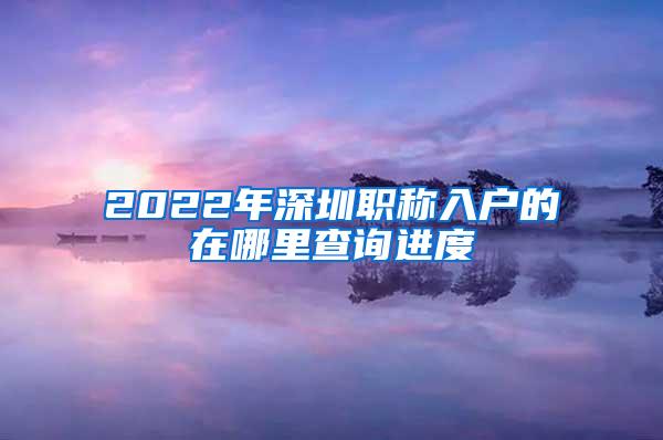 2022年深圳职称入户的在哪里查询进度