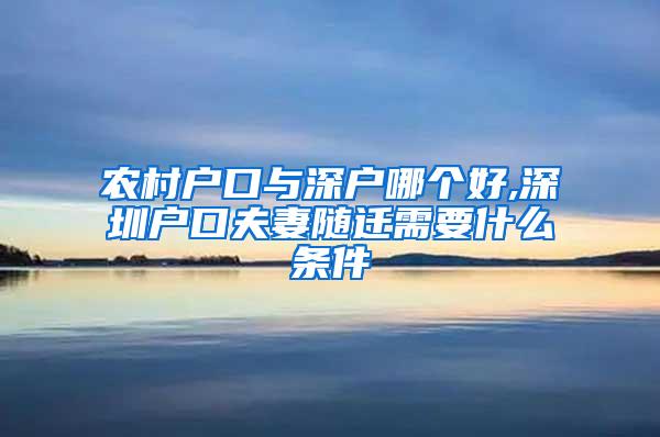 农村户口与深户哪个好,深圳户口夫妻随迁需要什么条件