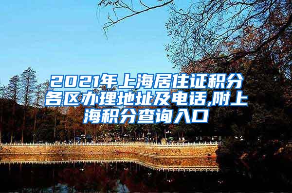 2021年上海居住证积分各区办理地址及电话,附上海积分查询入口