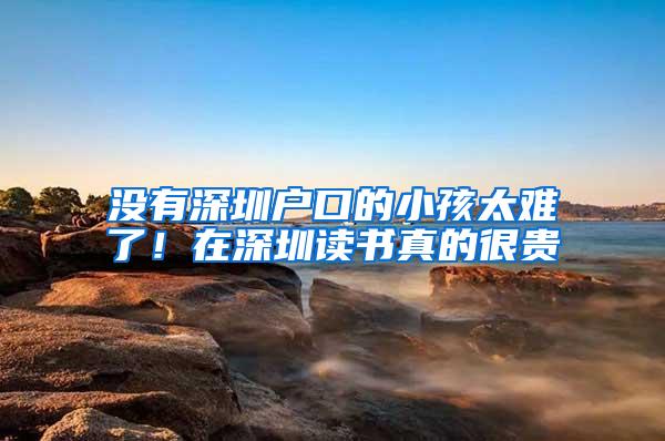 没有深圳户口的小孩太难了！在深圳读书真的很贵