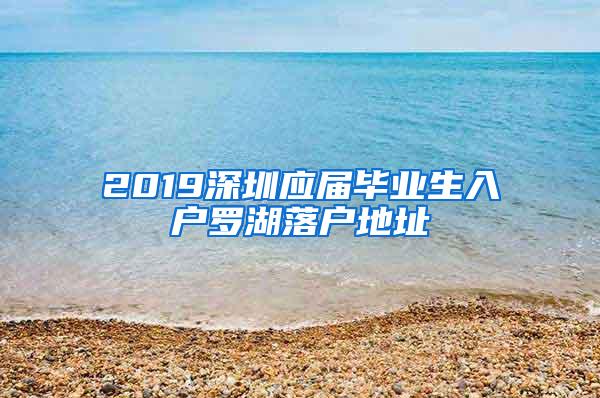 2019深圳应届毕业生入户罗湖落户地址