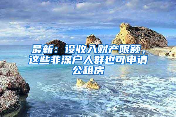 最新：设收入财产限额，这些非深户人群也可申请公租房