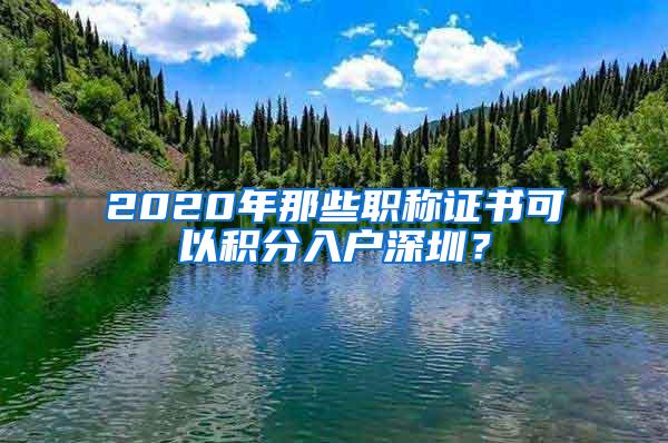 2020年那些职称证书可以积分入户深圳？