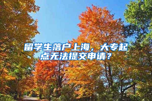 留学生落户上海，大专起点无法提交申请？