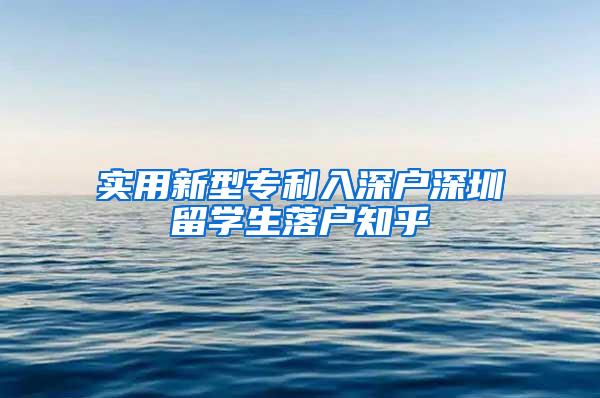 实用新型专利入深户深圳留学生落户知乎