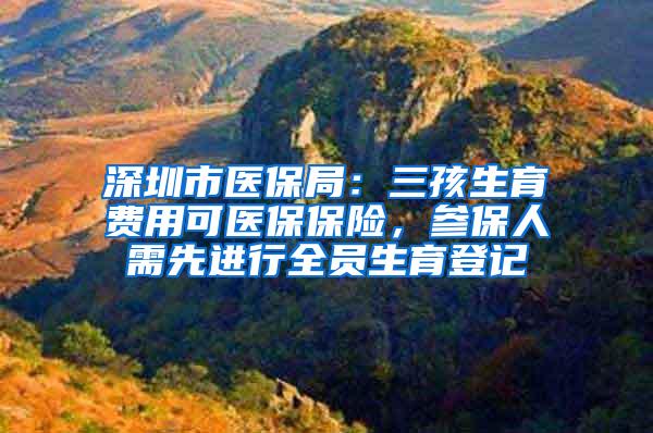 深圳市医保局：三孩生育费用可医保保险，参保人需先进行全员生育登记