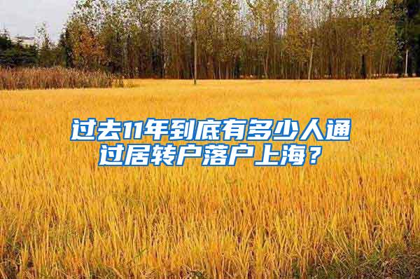 过去11年到底有多少人通过居转户落户上海？